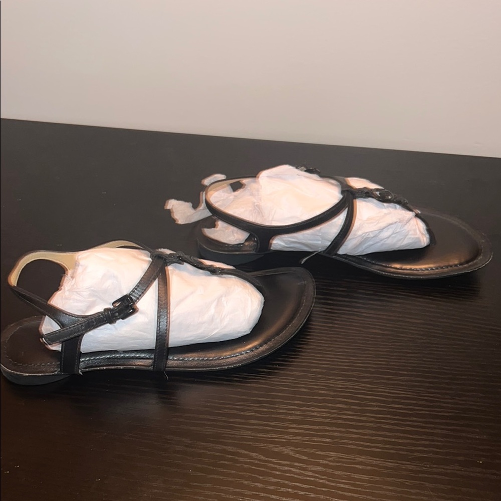 Michael Kors Black Leather Sandals - Picture 3 of 6